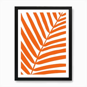 Palm Leaf Orange Art Print