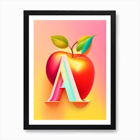 A  Apple, Letter, Alphabet Pop Art Matisse Art Print