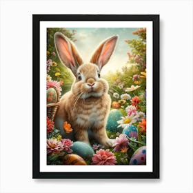 Curious Easter Bunny Art Print