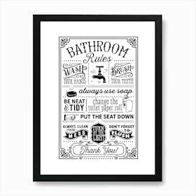 Bathroom Rules Poster