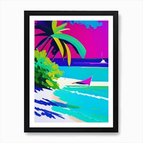 Maldives Beach Colourful Painting Tropical Destination Art Print