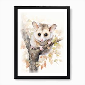 Light Watercolor Painting Of A Leadbeaters Possum 1 Art Print