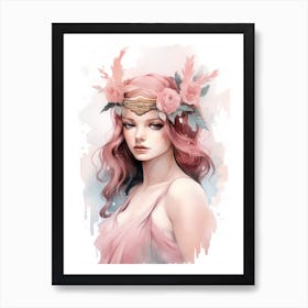 Athena Watercolour 2 Art Print