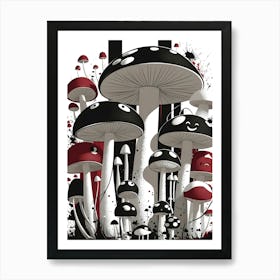 Mushroom Splatter Art Print