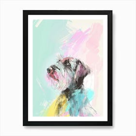 Wirehaired Pointing Griffon Dog Watercolour Illustration Art Print