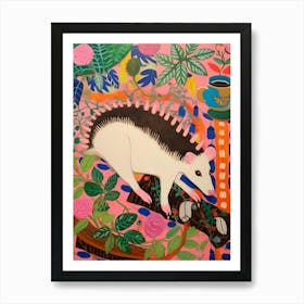 Maximalist Animal Painting Opossum 1 Art Print