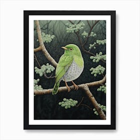 Ohara Koson Inspired Bird Painting Robin 4 Art Print