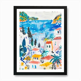 Travel Poster Happy Places Amalfi Coast 3 Art Print