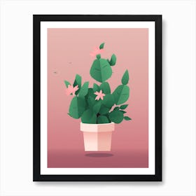 Easter Cactus Illustration 5 Art Print