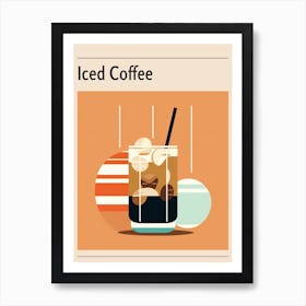 Iced Coffee Midcentury Modern Poster Art Print