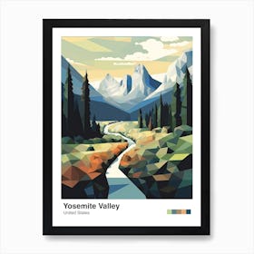 Yosemite Valley View   Geometric Vector Illustration 2 Poster Art Print