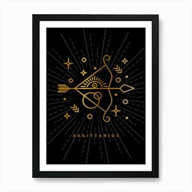 Sagittarius — Zodiac geometric Art Print