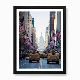 A Veterans Day Parade In The Heart Of An American City Jubilant Faces Lining The Sidewalks As Milit (6) Art Print