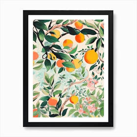 Peach Fruit Drawing 2 Art Print