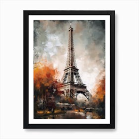 Eiffel Tower Paris France Oil Painting Style 9 Art Print