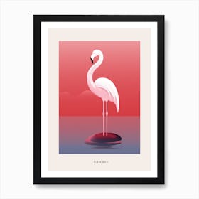 Minimalist Flamingo 3 Bird Poster Art Print