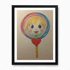 Lollipop Drawing Art Print