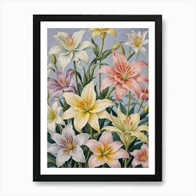 Lilies In Pastel Art Print