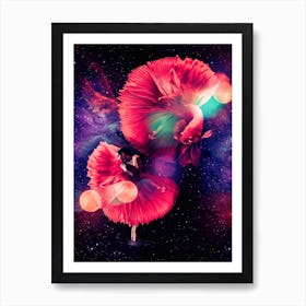 Dancer And Red Betta Fish Harmony Art Print