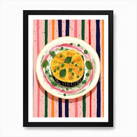 A Plate Of Pumpkins, Autumn Food Illustration Top View 14 Art Print