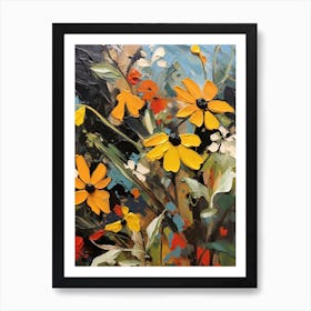 Fall Flower Painting Black Eyed Susan 3 Art Print