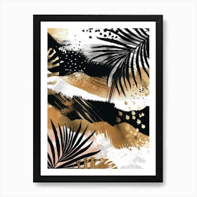 Gold Palm Leaves 4 Art Print