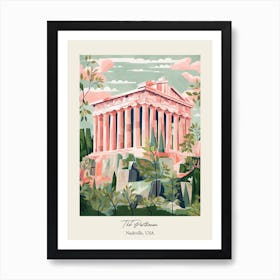 The Parthenon   Nashville, Usa   Cute Botanical Illustration Travel 2 Poster Art Print