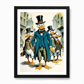 Ducks In Hats Art Print