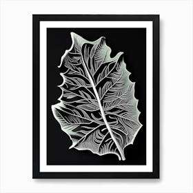 Lime Leaf Linocut 3 Art Print