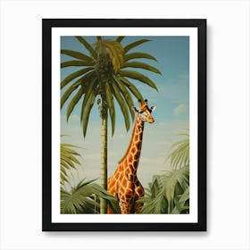 Giraffe 1 Tropical Animal Portrait Art Print