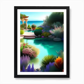 Pond In The Garden Art Print