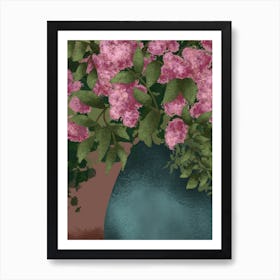 Lilacs Flowers In A Vase Art Print