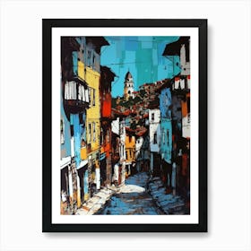 Painting Of A Istambul With A Cat In The Style Of Of Pop Art 3 Art Print