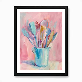 Kitsch Kitchen Utensils Painting 4 Art Print