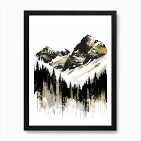 Snowy Mountains Canvas Print 2 Art Print