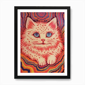 Louis Wain, Kaleidoscope Cat Pink 2 Poster