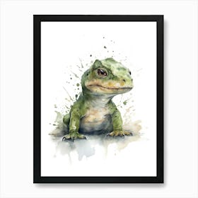 Baby T Rex Dinosaur Watercolour Nursery 3 Art Print