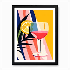 Glass Of Wine 8, Inspired by Matisse Art Print