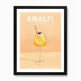 Vintage Travel Amali Italy Lemoncello Spritz Art Print