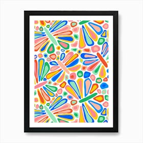 Abstract Colorful Butterfly Shapes 1 Art Print