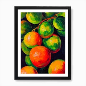 Pummelo Fruit Vibrant Matisse Inspired Painting Fruit Art Print
