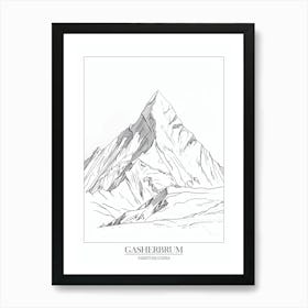 Gasherbrum Pakistan China Line Drawing 8 Poster 7 Art Print