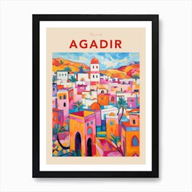 Agadir Morocco Fauvist Travel Poster Art Print
