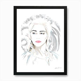 Emilia Clarke - Retro 80s Style Art Print