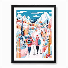 La Plagne   France, Ski Resort Illustration 0 Art Print