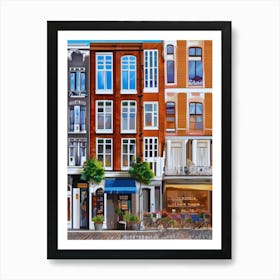 The city of Amsterdam, Netherlands,streets, cafes, passing by, the beauty of summer, oil colors.25 Art Print