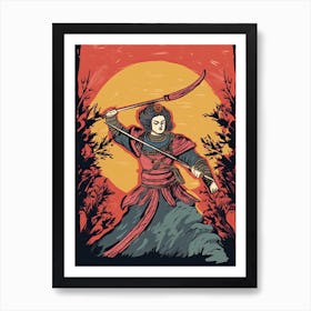 Samurai Illustration 15 Art Print