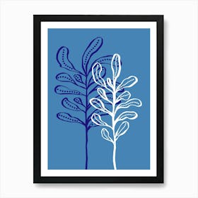 Blue Dot Plants Art Print