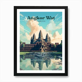 Angkor Wat Cambodia Buddha Temple Travel Art Art Print