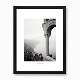 Poster Of Ravello, Italy, Black And White Photo 3 Art Print